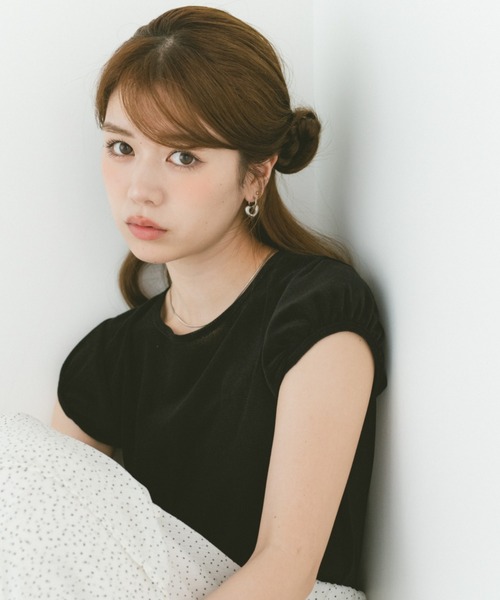 VANNIE U（ヴァニーユー）の「ミニパフシアーフロッキートップス（Tシャツ/カットソー・レディース・アイボリー/ブラック・FREE）」の12枚目の写真