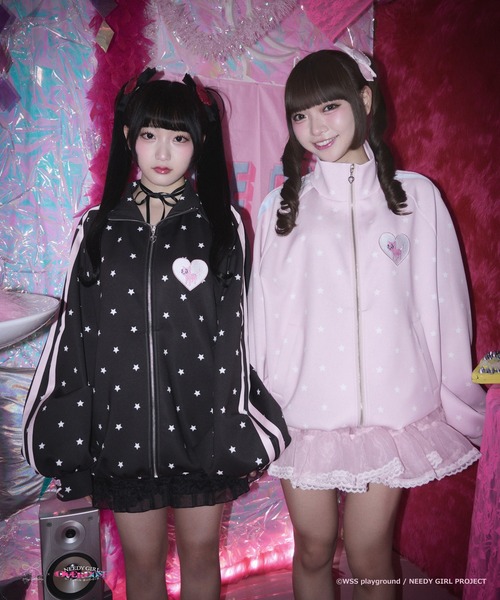 Magia Charm(マギアチャーム)の「超星柄ぴえん猫ジャージ(ジャージ・レディース・ブラック/ピンク・F)」の19枚目の写真