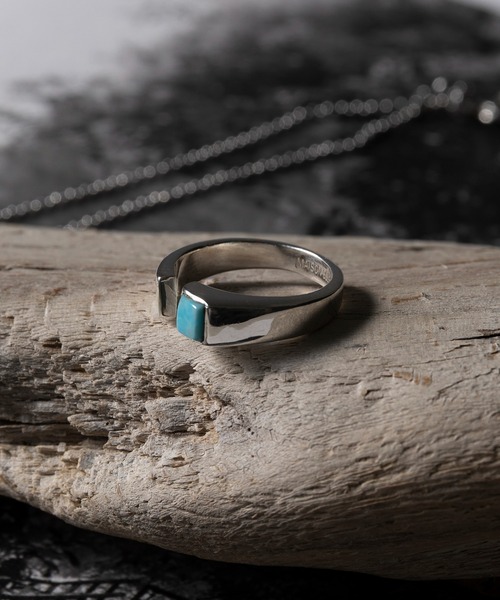 MAISON CLUB(メゾンクラブ)の「【MAISON CLUB】Open Stone Ring Silver925 KUN(リング・メンズ・ターコイズブルー/ブラック/ネイビー/ブラウン/グリーン/ホワイト・9)」の6枚目の写真