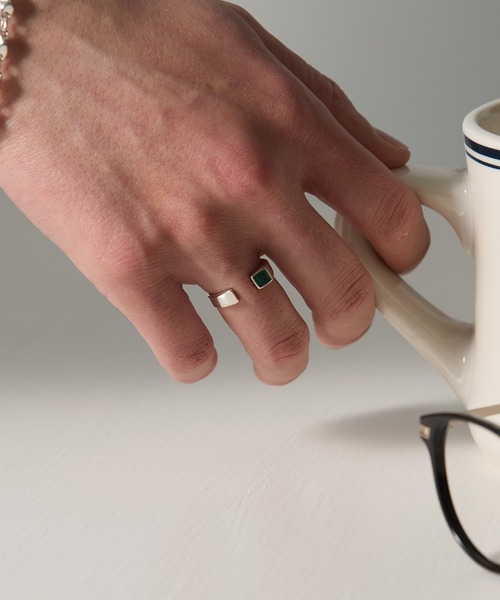 MAISON CLUB(メゾンクラブ)の「【MAISON CLUB】Open Stone Ring Silver925 KUN(リング・メンズ・ターコイズブルー/ブラック/ネイビー/ブラウン/グリーン/ホワイト・9)」の14枚目の写真