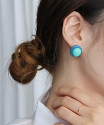 【Bulue.】レトロ配色ピアス ニッケルフリー