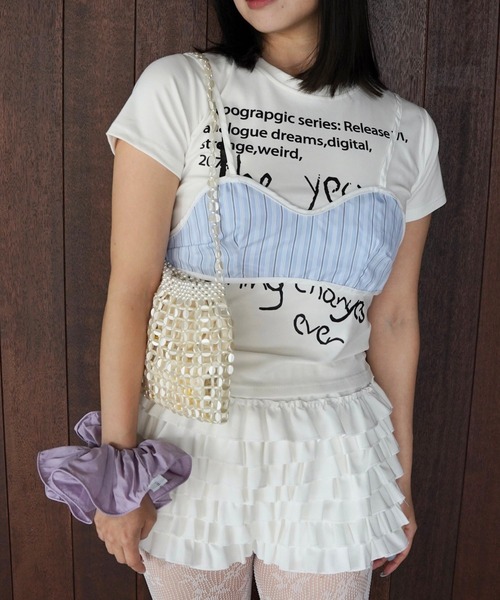SANSeLF(サンセルフ)の「【SANSeLF】巾着付きパールビーズミニバッグ saa26s057(ハンドバッグ・レディース・ホワイト・FREE)」の12枚目の写真