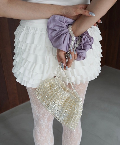 SANSeLF(サンセルフ)の「【SANSeLF】巾着付きパールビーズミニバッグ saa26s057(ハンドバッグ・レディース・ホワイト・FREE)」の17枚目の写真