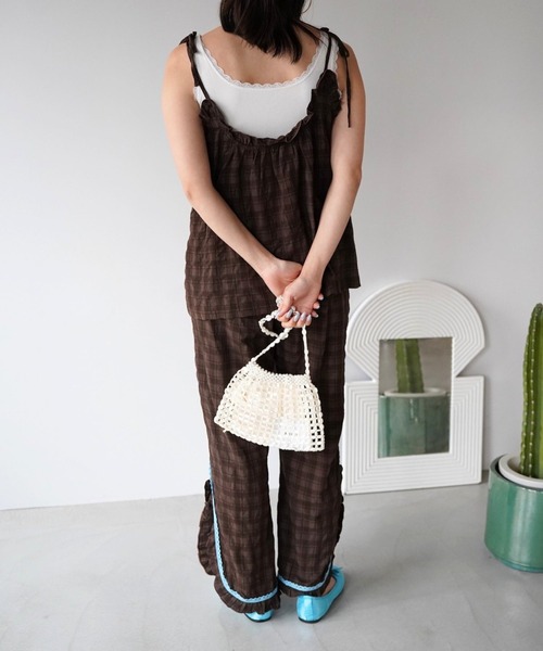 SANSeLF(サンセルフ)の「【SANSeLF】巾着付きパールビーズミニバッグ saa26s057(ハンドバッグ・レディース・ホワイト・FREE)」の5枚目の写真