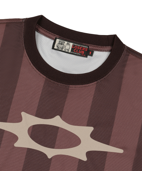 LOSERS CLUB（ルーザーズクラブ）の「ロゴストライプクロップメッシュTシャツブラウン（Tシャツ/カットソー・レディース・その他・LARGE/MEDIUM）」の3枚目の写真