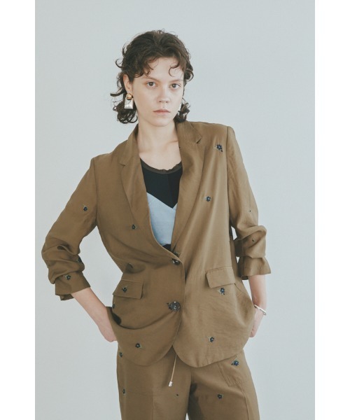 Muel Chic(ミュエルシック)の「Lily embroidery sheer JKT リリーエンブロイダリーシアージャケット(テーラードジャケット・レディース・ブラウン/ブラック/ベージュ系その他・FREE)」の1枚目の写真