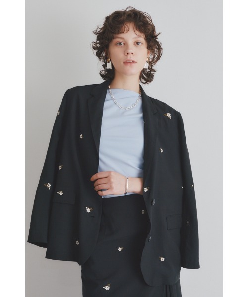 Muel Chic(ミュエルシック)の「Lily embroidery sheer JKT リリーエンブロイダリーシアージャケット(テーラードジャケット・レディース・ブラウン/ブラック/ベージュ系その他・FREE)」の7枚目の写真