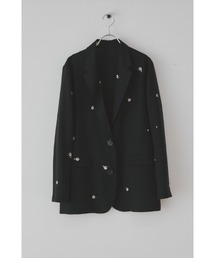 Muel Chic（ミュエルシック）の「Lily embroidery sheer JKT  リリーエンブロイダリーシアージャケット（テーラードジャケット）」