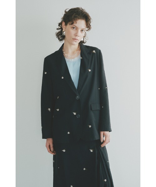 Muel Chic(ミュエルシック)の「Lily embroidery sheer JKT リリーエンブロイダリーシアージャケット(テーラードジャケット・レディース・ブラウン/ブラック/ベージュ系その他・FREE)」の5枚目の写真