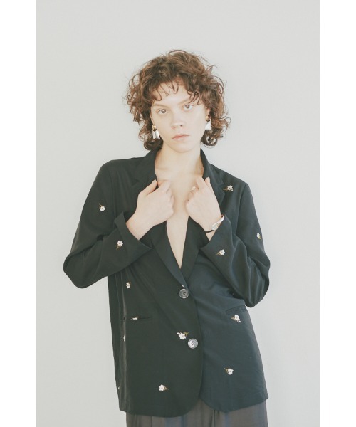Muel Chic(ミュエルシック)の「Lily embroidery sheer JKT リリーエンブロイダリーシアージャケット(テーラードジャケット・レディース・ブラウン/ブラック/ベージュ系その他・FREE)」の13枚目の写真