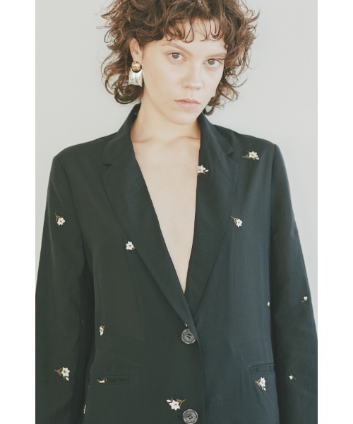 Muel Chic(ミュエルシック)の「Lily embroidery sheer JKT リリーエンブロイダリーシアージャケット(テーラードジャケット・レディース・ブラウン/ブラック/ベージュ系その他・FREE)」の9枚目の写真