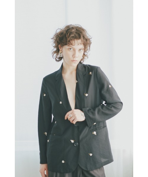 Muel Chic(ミュエルシック)の「Lily embroidery sheer JKT リリーエンブロイダリーシアージャケット(テーラードジャケット・レディース・ブラウン/ブラック/ベージュ系その他・FREE)」の16枚目の写真