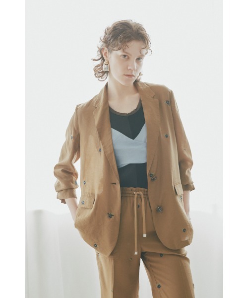 Muel Chic(ミュエルシック)の「Lily embroidery sheer JKT リリーエンブロイダリーシアージャケット(テーラードジャケット・レディース・ブラウン/ブラック/ベージュ系その他・FREE)」の21枚目の写真