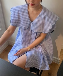 ワイドカラーロングシャツ