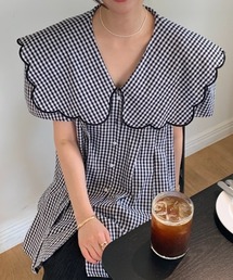 ワイドカラーロングシャツ