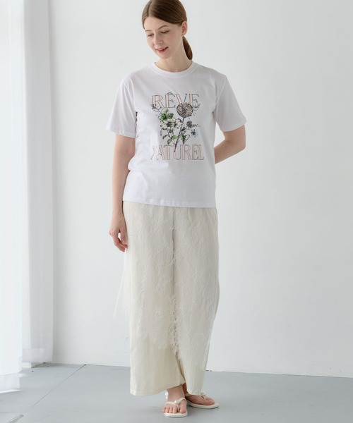 ZAKKA-BOX(ザッカボックス)の「ブーケプリントTシャツ(Tシャツ/カットソー・レディース・チャコールグレー/ホワイト・FREE)」の14枚目の写真