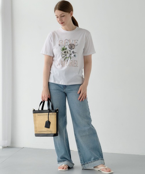 ZAKKA-BOX(ザッカボックス)の「ブーケプリントTシャツ(Tシャツ/カットソー・レディース・チャコールグレー/ホワイト・FREE)」の16枚目の写真