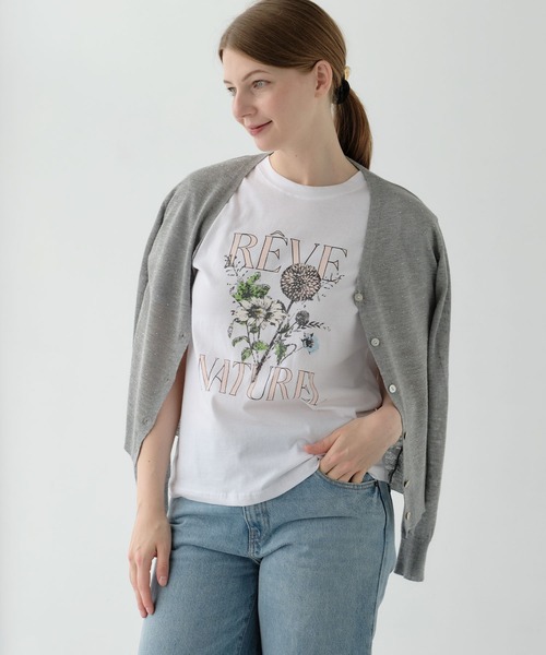 ZAKKA-BOX(ザッカボックス)の「ブーケプリントTシャツ(Tシャツ/カットソー・レディース・チャコールグレー/ホワイト・FREE)」の17枚目の写真