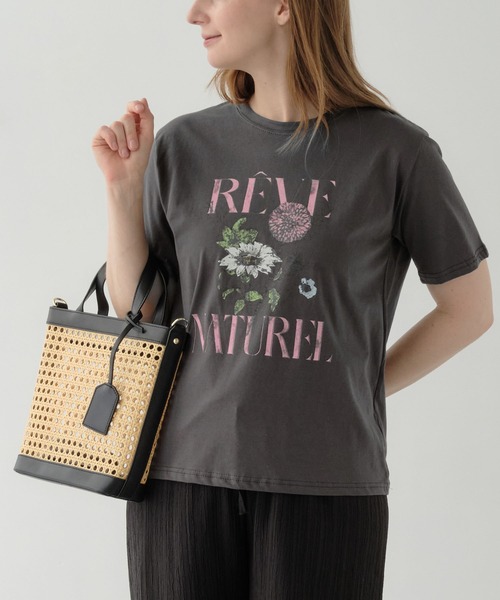 ZAKKA-BOX(ザッカボックス)の「ブーケプリントTシャツ(Tシャツ/カットソー・レディース・チャコールグレー/ホワイト・FREE)」の20枚目の写真