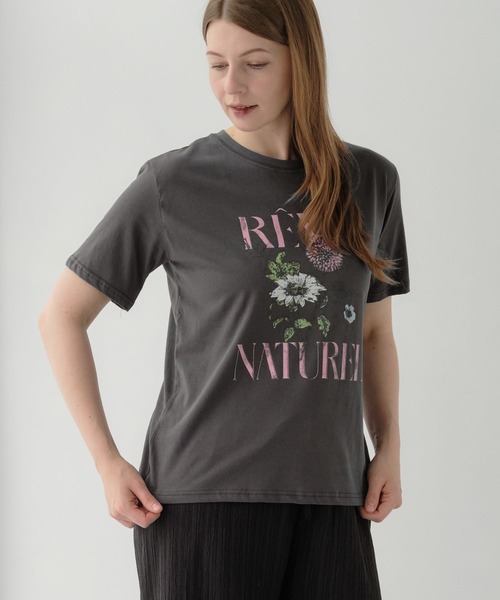 ZAKKA-BOX(ザッカボックス)の「ブーケプリントTシャツ(Tシャツ/カットソー・レディース・チャコールグレー/ホワイト・FREE)」の22枚目の写真