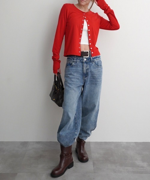Rashik(ラシク)の「【Rashik】接触冷感 スナップボタンカーデ UVカット 抗菌 防臭(カーディガン/ボレロ・レディース・ブラック/レッド/ブルー/ホワイト・FREE)」の18枚目の写真