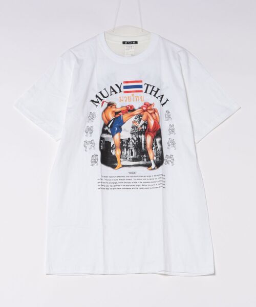 チャイハネ(チャイハネ)の「【チャイハネ】ムエツウメンズTシャツ(Tシャツ/カットソー・メンズ・ブラック/ホワイト/グレー・FREE)」の2枚目の写真