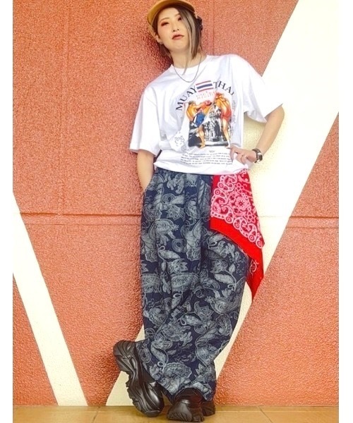 チャイハネ(チャイハネ)の「【チャイハネ】ムエツウメンズTシャツ(Tシャツ/カットソー・メンズ・ブラック/ホワイト/グレー・FREE)」の5枚目の写真