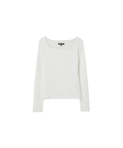 LAP(ラップ)の「スクエアネックスリップTシャツ AS1CT261(Tシャツ/カットソー・レディース・アイボリー/ブラック・FREE)」の3枚目の写真