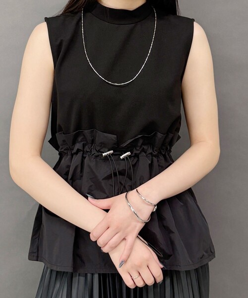 NICOLE white(ニコルホワイト)の「ウエストシャーリングトップス(シャツ/ブラウス・レディース・ブラック・FREE)」の13枚目の写真