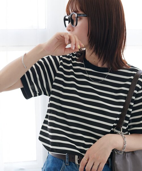 DISCOAT(ディスコート)の「【WEB限定】リンガー配色Tシャツ(Tシャツ/カットソー・レディース・ブラウン/ブラック/オフホワイト・MEDIUM)」の18枚目の写真