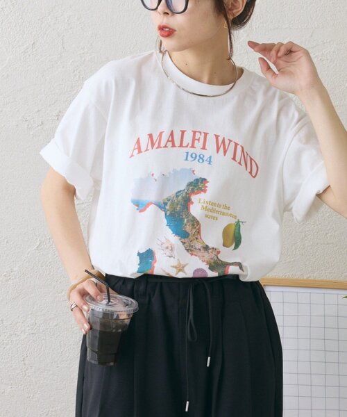 CIAOPANIC TYPY(チャオパニックティピー)の「【AMALFI】ワンポイント刺繍アソートプリントTee(Tシャツ/カットソー・レディース・ピンク/ホワイト/ブラウン/サックスブルー・ONE SIZE)」の5枚目の写真