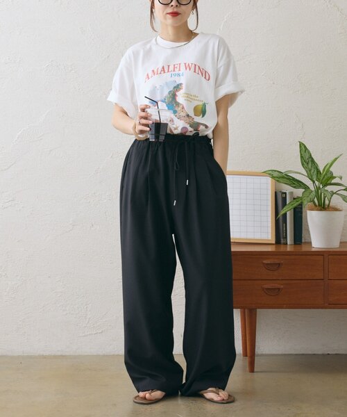CIAOPANIC TYPY(チャオパニックティピー)の「【AMALFI】ワンポイント刺繍アソートプリントTee(Tシャツ/カットソー・レディース・ピンク/ホワイト/ブラウン/サックスブルー・ONE SIZE)」の7枚目の写真