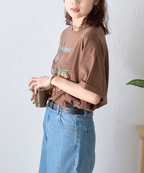 CIAOPANIC TYPY(チャオパニックティピー)の「【AMALFI】ワンポイント刺繍アソートプリントTee(Tシャツ/カットソー・レディース・ピンク/ホワイト/ブラウン/サックスブルー・ONE SIZE)」の9枚目の写真