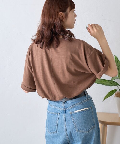 CIAOPANIC TYPY(チャオパニックティピー)の「【AMALFI】ワンポイント刺繍アソートプリントTee(Tシャツ/カットソー・レディース・ピンク/ホワイト/ブラウン/サックスブルー・ONE SIZE)」の10枚目の写真
