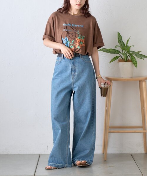 CIAOPANIC TYPY(チャオパニックティピー)の「【AMALFI】ワンポイント刺繍アソートプリントTee(Tシャツ/カットソー・レディース・ピンク/ホワイト/ブラウン/サックスブルー・ONE SIZE)」の11枚目の写真