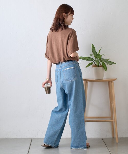 CIAOPANIC TYPY(チャオパニックティピー)の「【AMALFI】ワンポイント刺繍アソートプリントTee(Tシャツ/カットソー・レディース・ピンク/ホワイト/ブラウン/サックスブルー・ONE SIZE)」の12枚目の写真