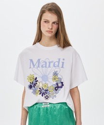 Mardi Mercredi（マルディメクルディ）の「【辻希美さん着用】TSHIRT FLOWERMARDI JARDIN VVD   Tシャツ フラワーマルディ ジャルダン VVD（Tシャツ/カットソー）」