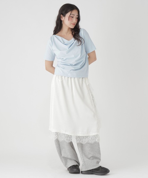 GLOBAL WORK(グローバルワーク)の「ドレープ半袖T/684110(Tシャツ/カットソー・レディース・ブラック/スカイブルー/ホワイト・MEDIUM/LARGE)」の20枚目の写真