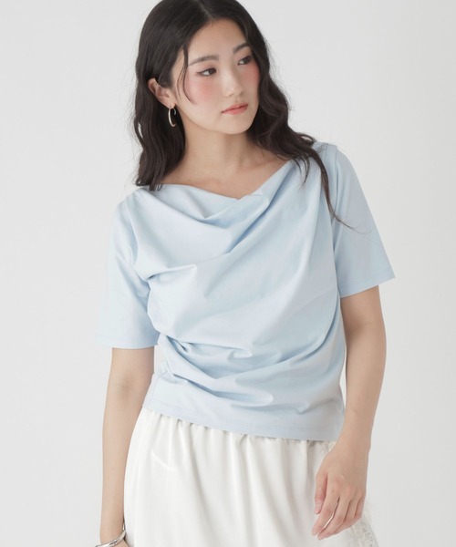 GLOBAL WORK(グローバルワーク)の「ドレープ半袖T/684110(Tシャツ/カットソー・レディース・ブラック/スカイブルー/ホワイト・MEDIUM/LARGE)」の15枚目の写真