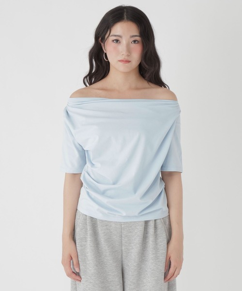 GLOBAL WORK(グローバルワーク)の「ドレープ半袖T/684110(Tシャツ/カットソー・レディース・ブラック/スカイブルー/ホワイト・MEDIUM/LARGE)」の16枚目の写真
