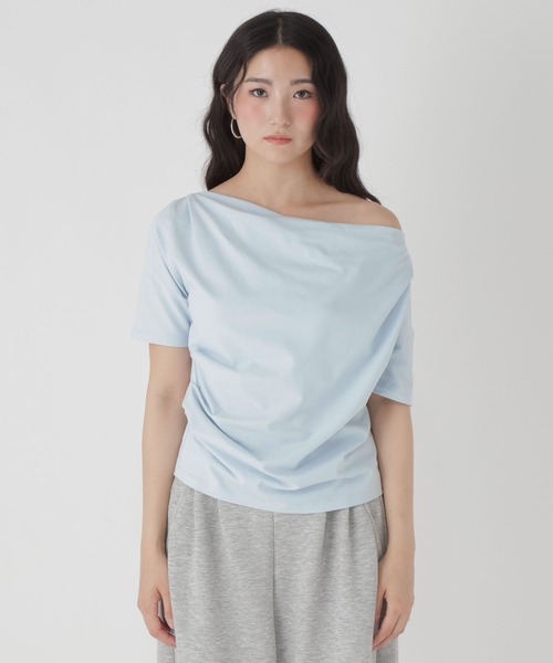 GLOBAL WORK(グローバルワーク)の「ドレープ半袖T/684110(Tシャツ/カットソー・レディース・ブラック/スカイブルー/ホワイト・MEDIUM/LARGE)」の18枚目の写真
