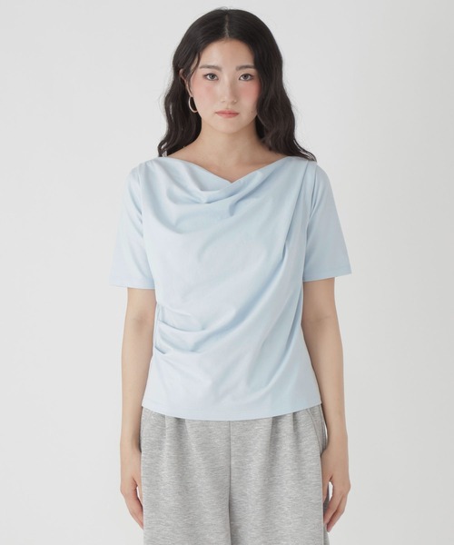 GLOBAL WORK(グローバルワーク)の「ドレープ半袖T/684110(Tシャツ/カットソー・レディース・ブラック/スカイブルー/ホワイト・MEDIUM/LARGE)」の8枚目の写真