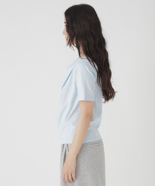 GLOBAL WORK(グローバルワーク)の「ドレープ半袖T/684110(Tシャツ/カットソー・レディース・ブラック/スカイブルー/ホワイト・MEDIUM/LARGE)」の9枚目の写真