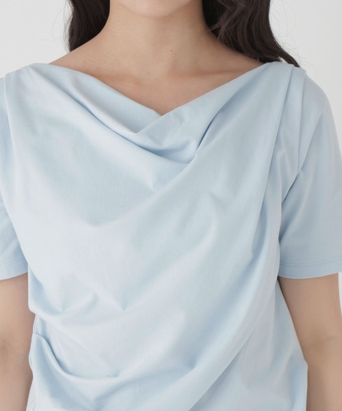 GLOBAL WORK(グローバルワーク)の「ドレープ半袖T/684110(Tシャツ/カットソー・レディース・ブラック/スカイブルー/ホワイト・MEDIUM/LARGE)」の11枚目の写真