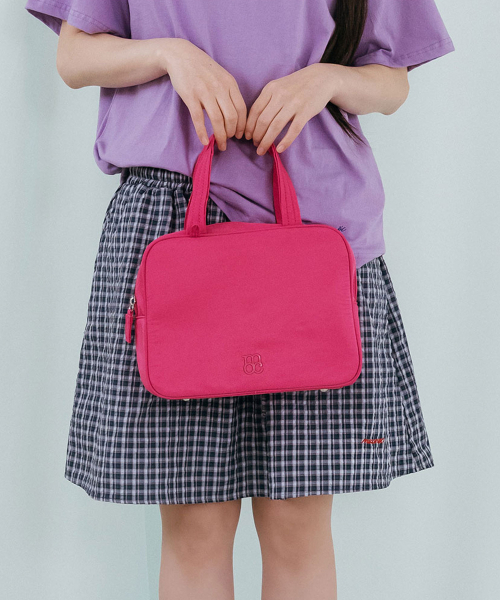 MAC MOC（マックモック）の「プチ ナイロンスクエアジッパートートバッグ_3カラー（トートバッグ・レディース・PINK/スカイブルー/チェック・FREE）」の5枚目の写真