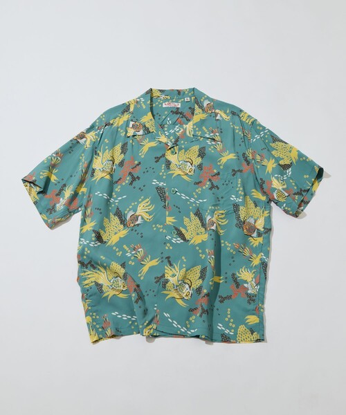 SUN SURF(サンサーフ)の「【SUN SURF/サンサーフ】TROPICAL FISHHOALOHA(シャツ/ブラウス・メンズ・ブラック/グリーン・L/XL)」の2枚目の写真