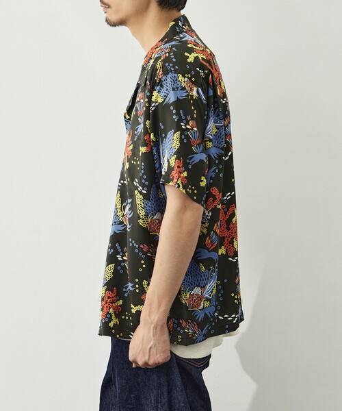 SUN SURF(サンサーフ)の「【SUN SURF/サンサーフ】TROPICAL FISHHOALOHA(シャツ/ブラウス・メンズ・ブラック/グリーン・L/XL)」の12枚目の写真