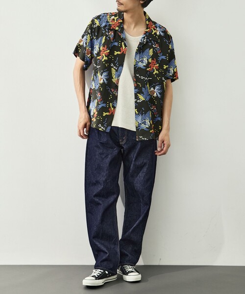 SUN SURF(サンサーフ)の「【SUN SURF/サンサーフ】TROPICAL FISHHOALOHA(シャツ/ブラウス・メンズ・ブラック/グリーン・L/XL)」の9枚目の写真
