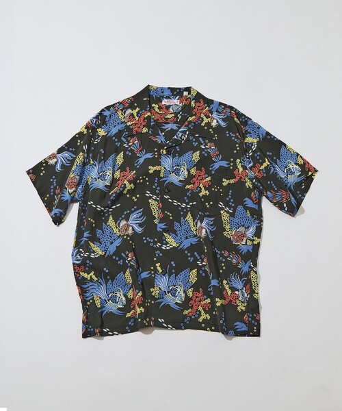 SUN SURF(サンサーフ)の「【SUN SURF/サンサーフ】TROPICAL FISHHOALOHA(シャツ/ブラウス・メンズ・ブラック/グリーン・L/XL)」の8枚目の写真