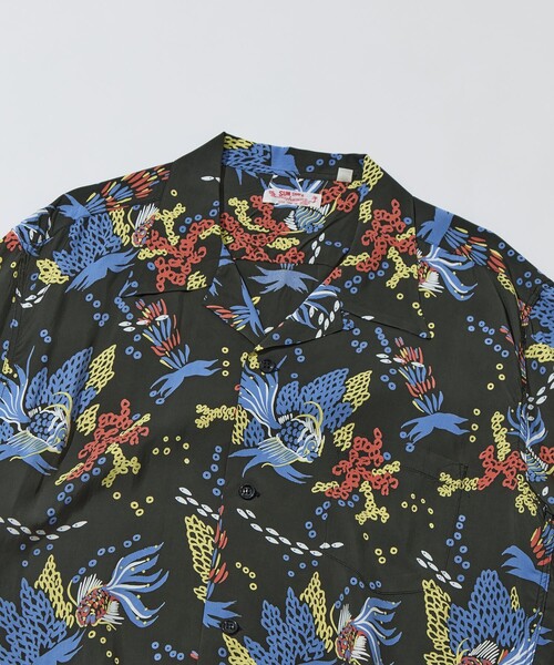 SUN SURF(サンサーフ)の「【SUN SURF/サンサーフ】TROPICAL FISHHOALOHA(シャツ/ブラウス・メンズ・ブラック/グリーン・L/XL)」の7枚目の写真